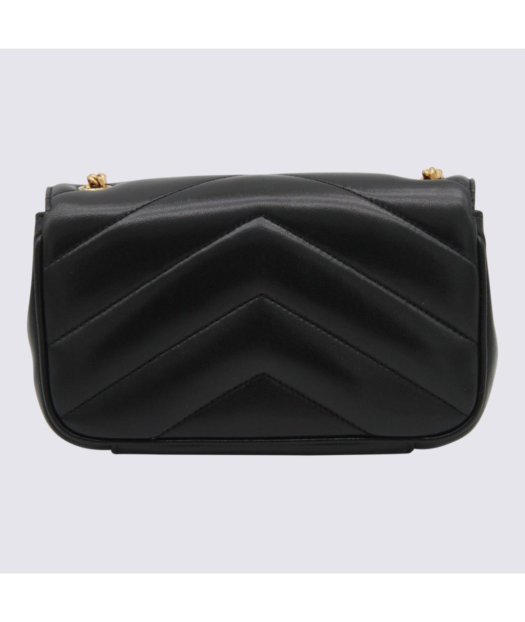 SAINT LAURENT Черная кожаная сумка через плечо, фото 3