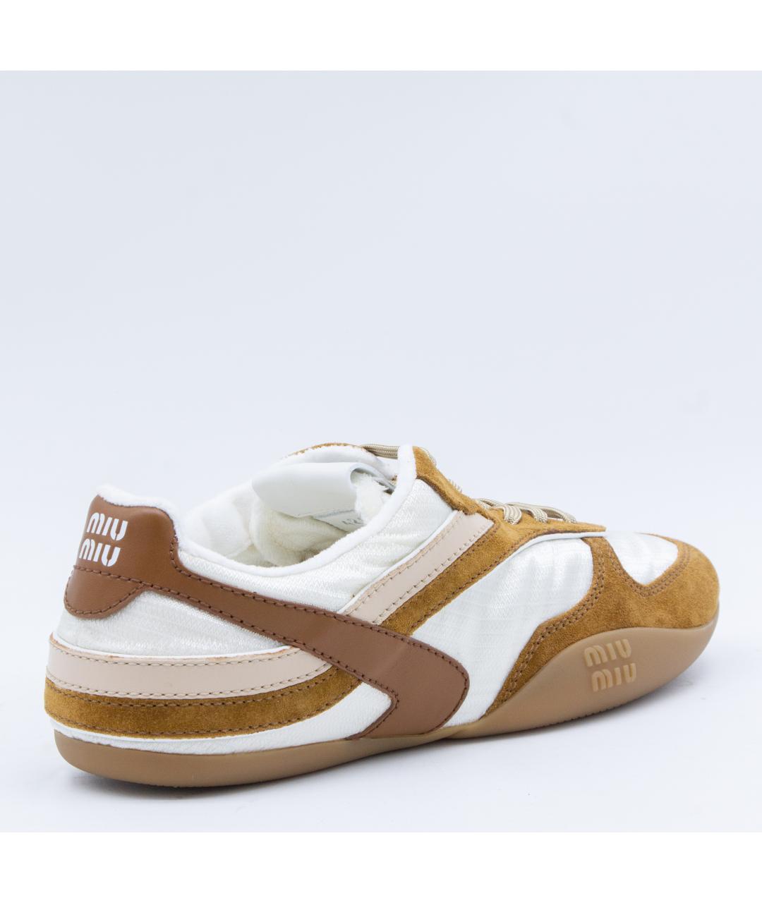 MIU MIU Коричневые текстильные кроссовки, фото 3
