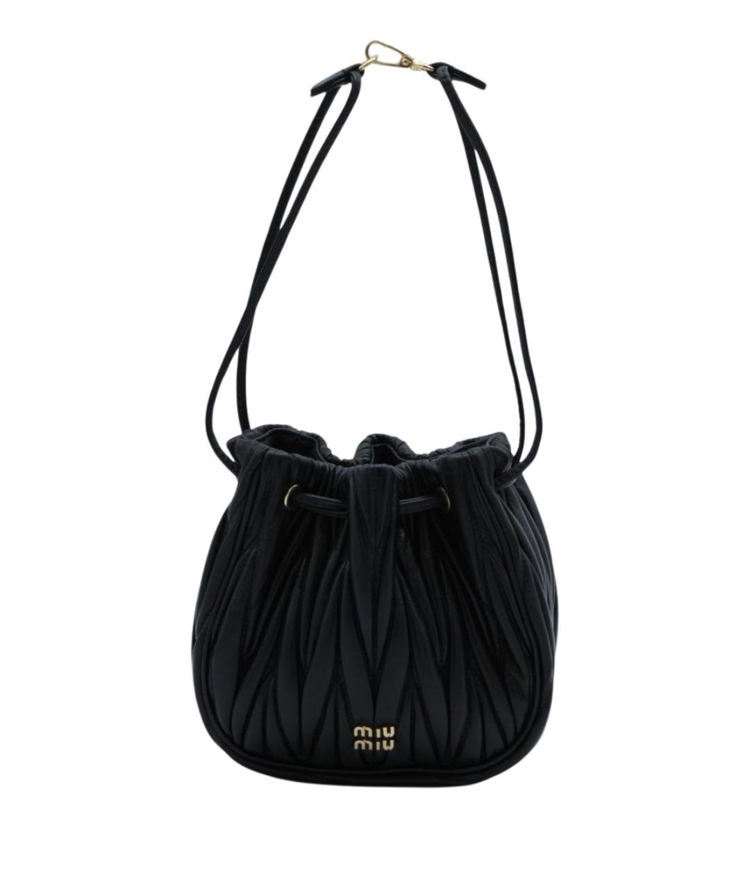MIU MIU Черная кожаная сумка через плечо, фото 1