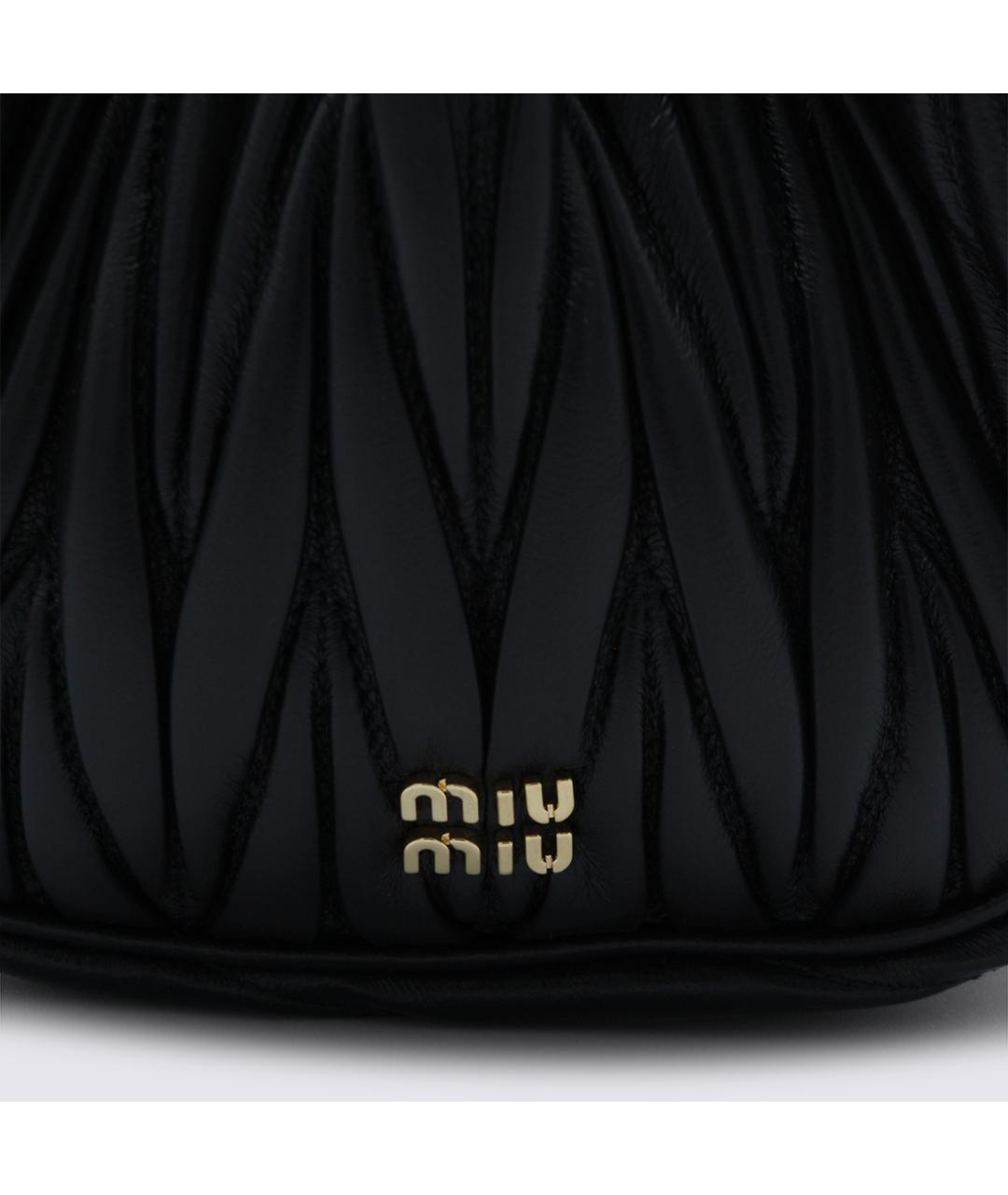 MIU MIU Черная кожаная сумка через плечо, фото 4