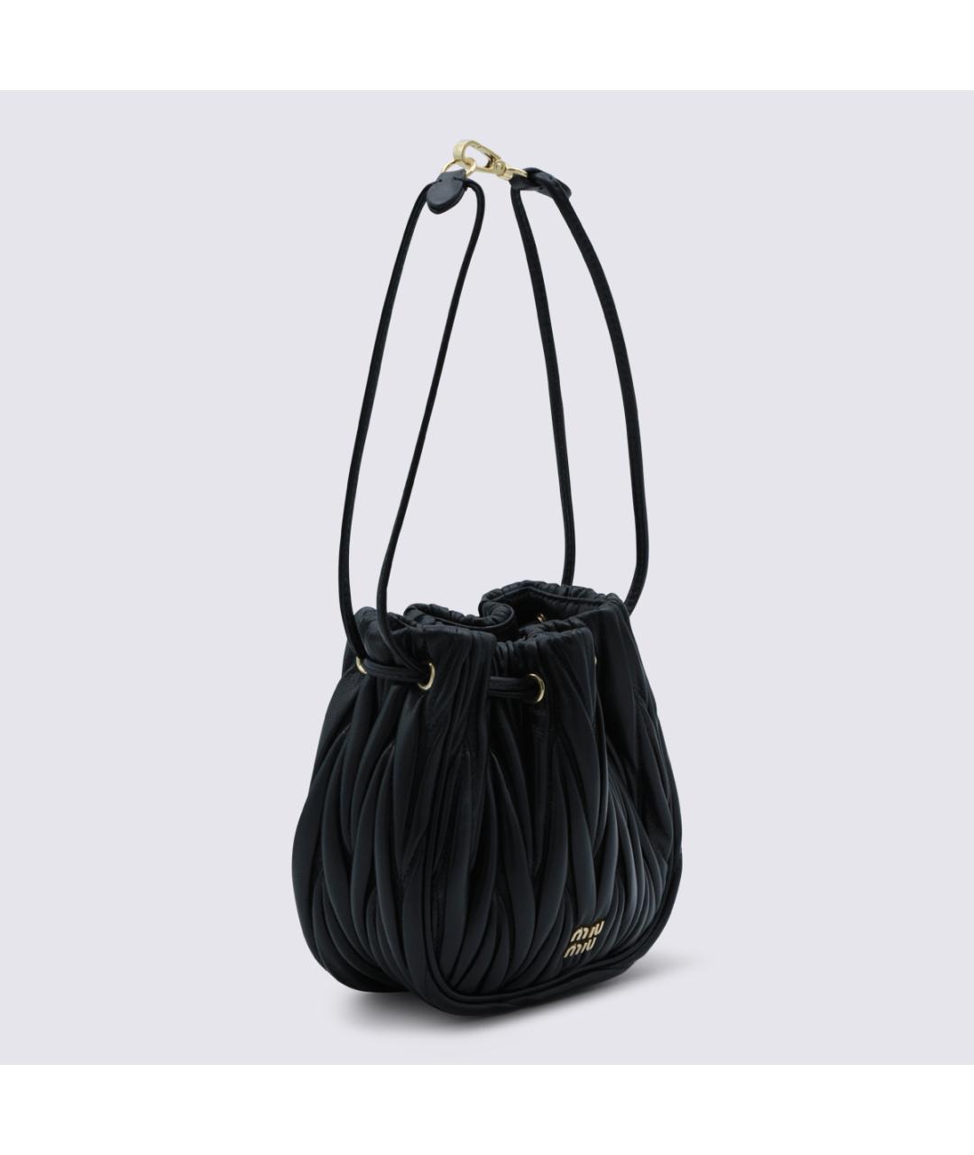 MIU MIU Черная кожаная сумка через плечо, фото 2