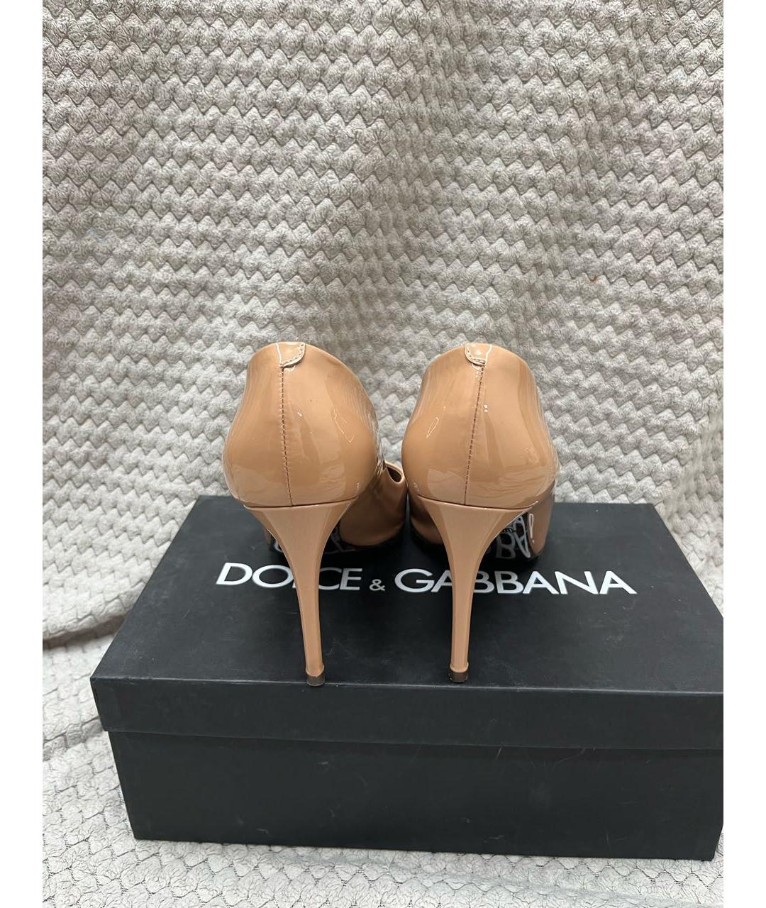 DOLCE&GABBANA Оранжевое туфли из лакированной кожи, фото 4