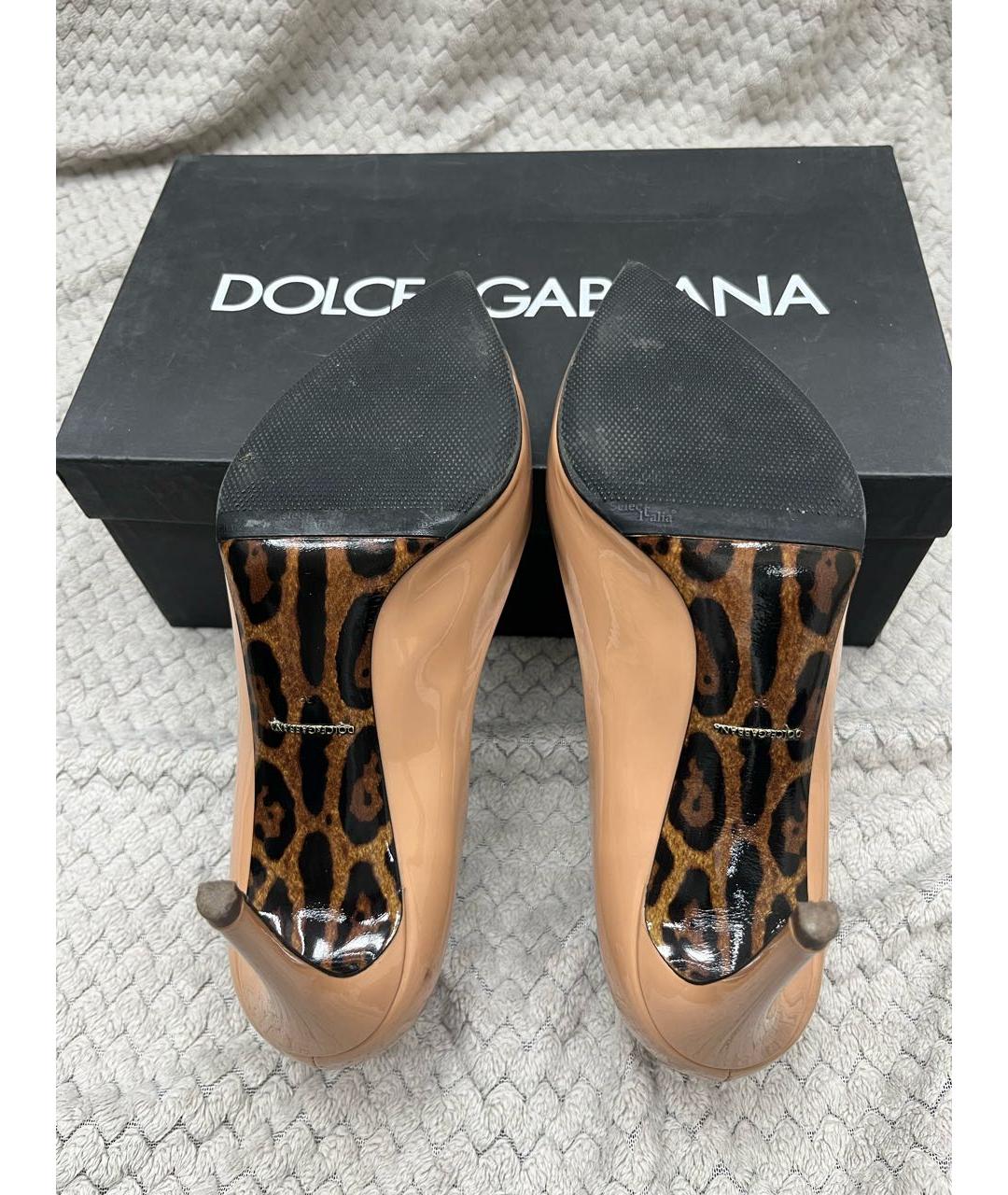 DOLCE&GABBANA Оранжевое туфли из лакированной кожи, фото 3