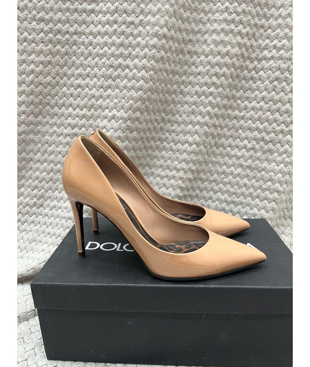 DOLCE&GABBANA Оранжевое туфли из лакированной кожи, фото 7