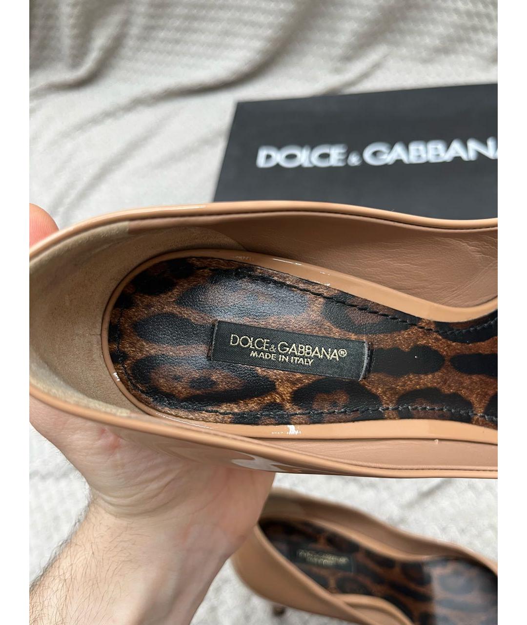 DOLCE&GABBANA Оранжевое туфли из лакированной кожи, фото 5