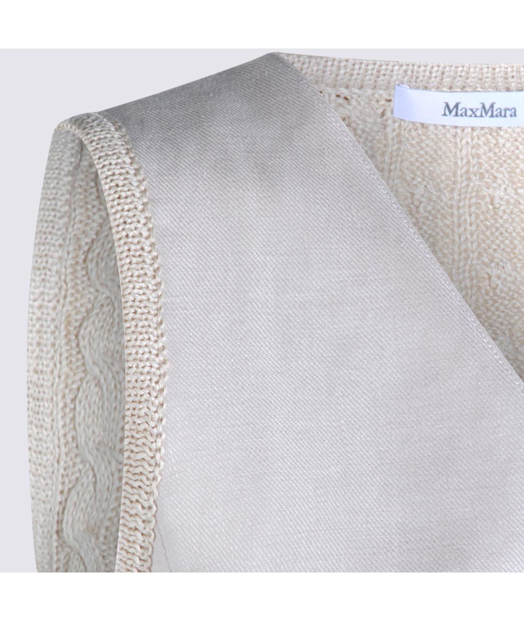 MAX MARA Бежевый льняной жилет, фото 4