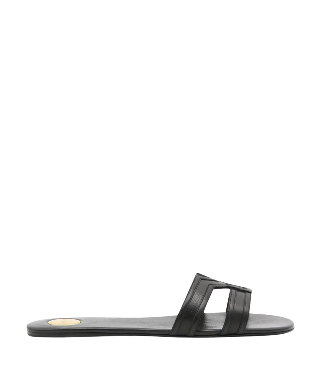SAINT LAURENT Черные кожаные сандалии, фото 1