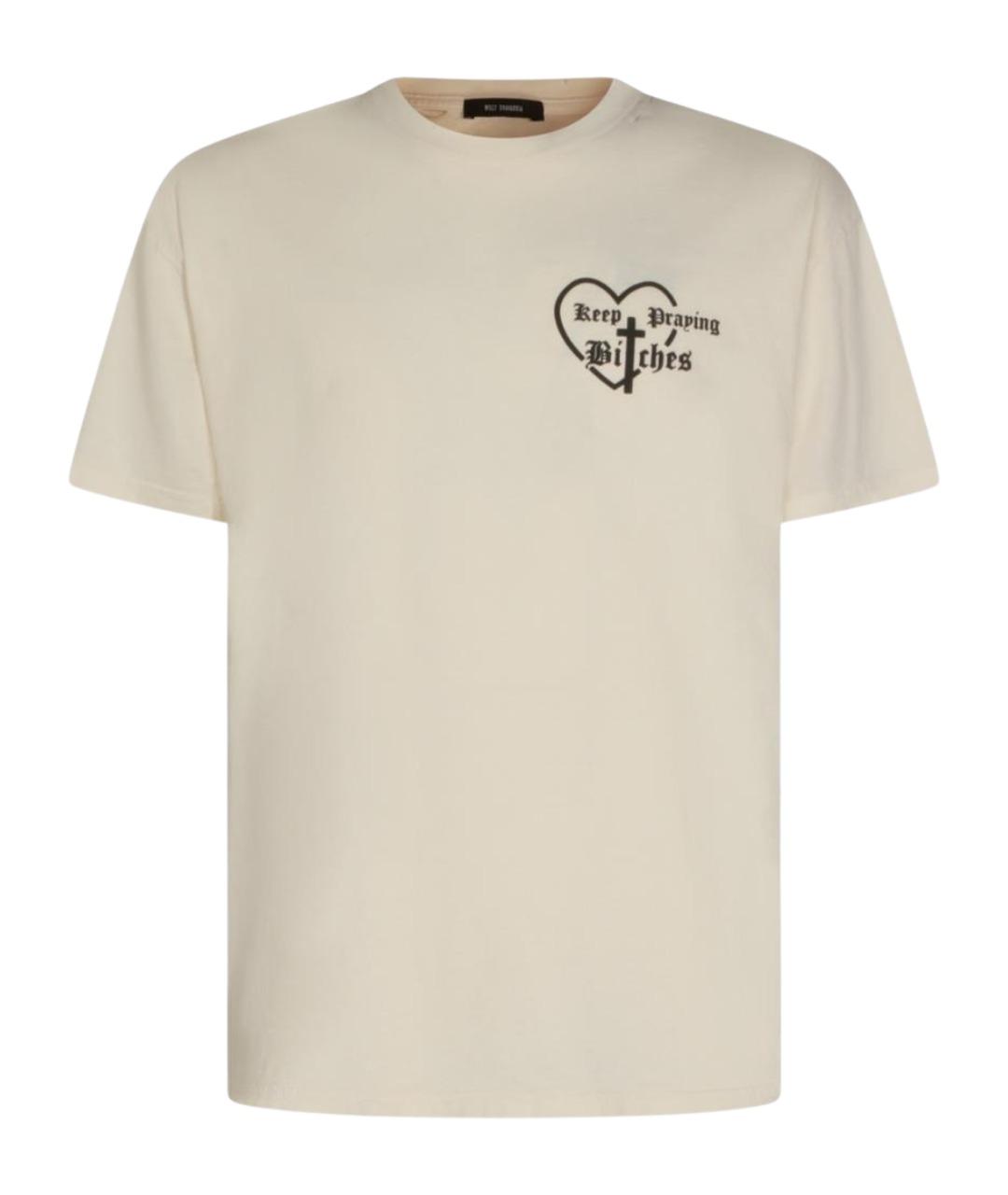 WILLY CHAVARRIA Бежевая хлопковая футболка, фото 1