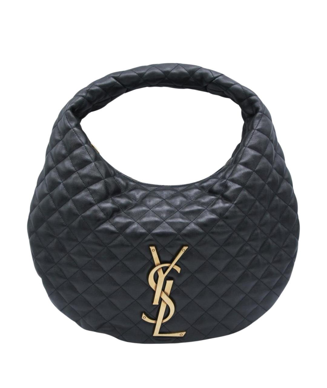 SAINT LAURENT Черная кожаная сумка через плечо, фото 1