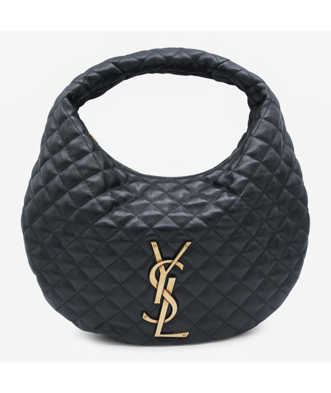 SAINT LAURENT Черная кожаная сумка через плечо, фото 5