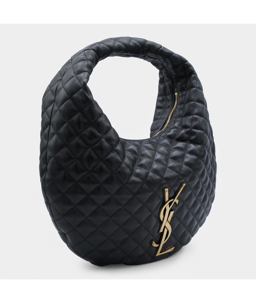 SAINT LAURENT Черная кожаная сумка через плечо, фото 2
