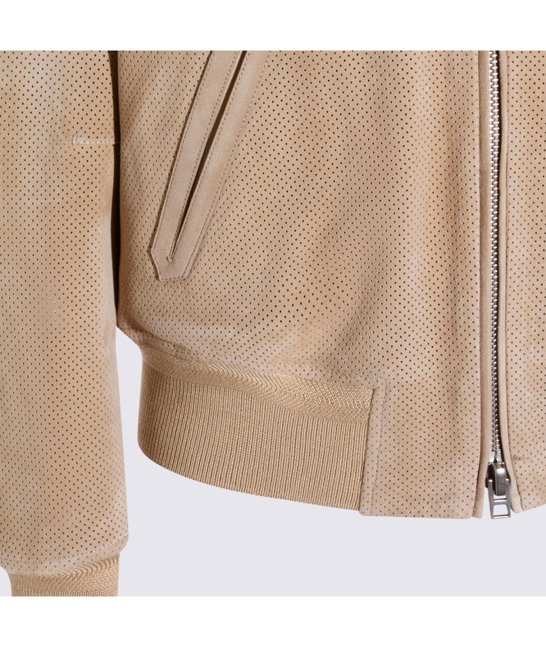 TOM FORD Бежевая кожаная куртка, фото 3