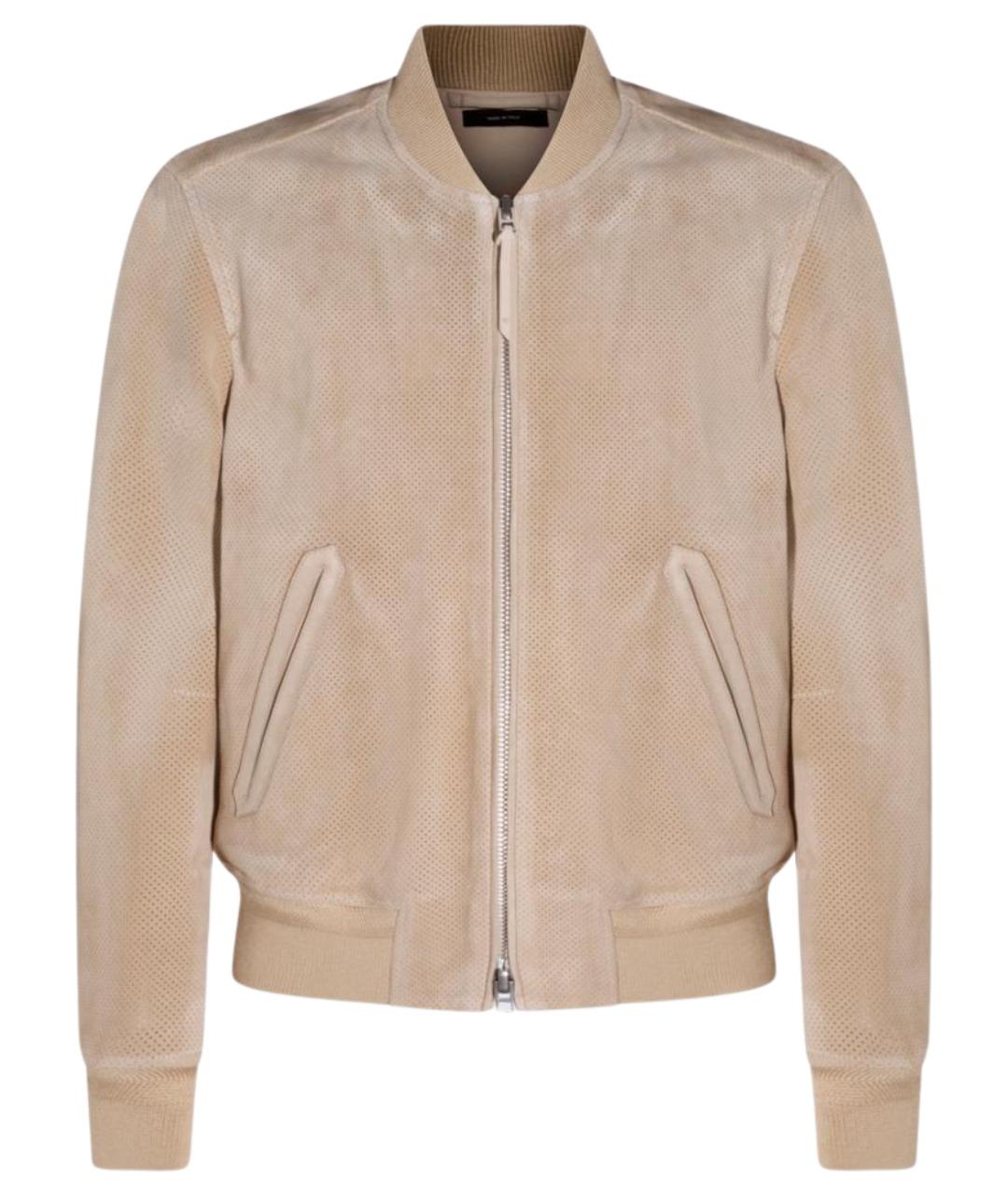 TOM FORD Бежевая кожаная куртка, фото 1