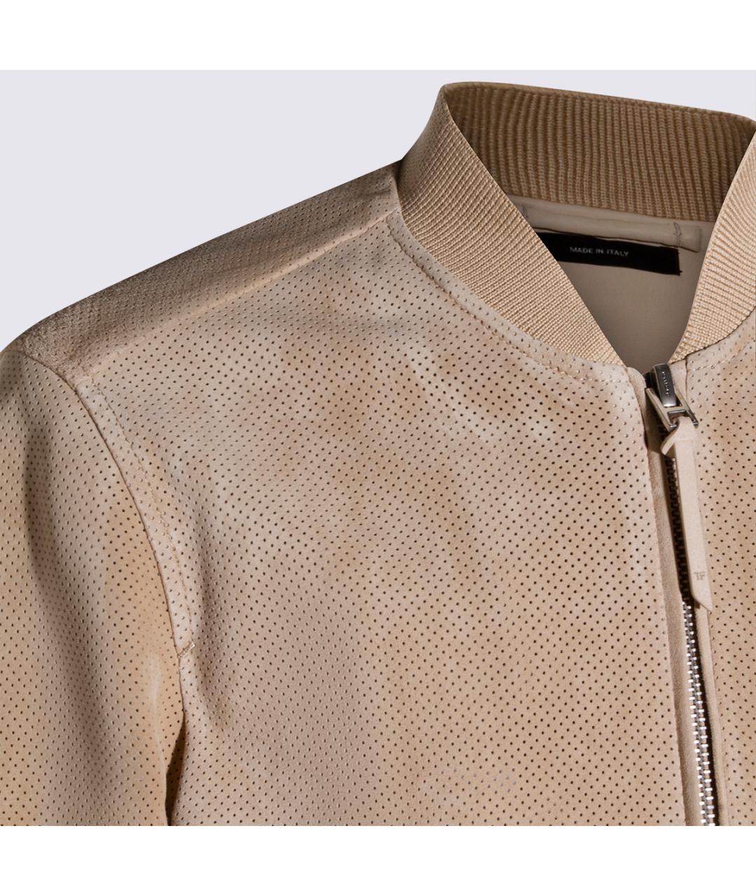 TOM FORD Бежевая кожаная куртка, фото 4