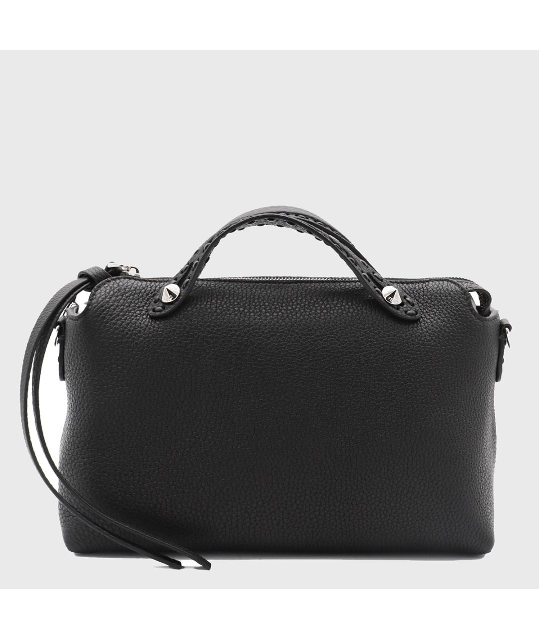 FENDI Черная кожаная сумка тоут, фото 3