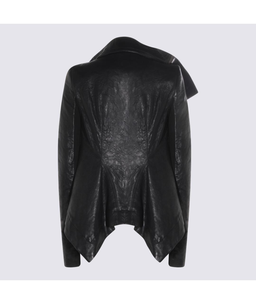 RICK OWENS Черная кожаная куртка, фото 2
