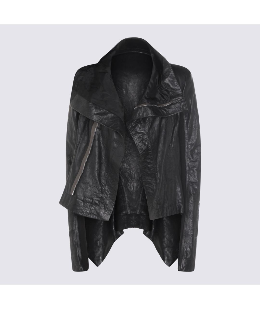 RICK OWENS Черная кожаная куртка, фото 5