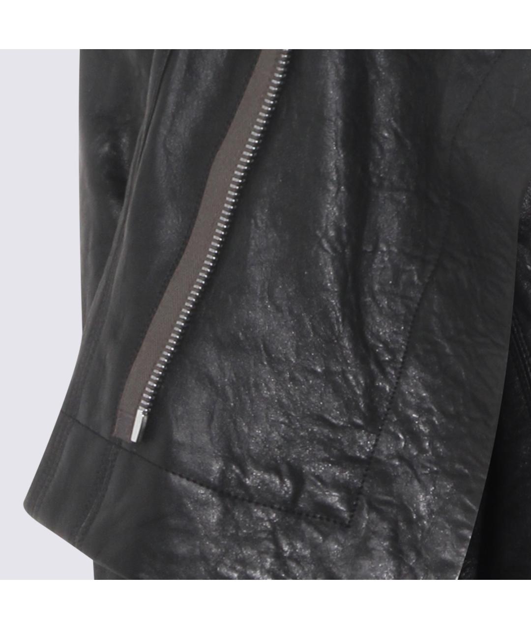 RICK OWENS Черная кожаная куртка, фото 3