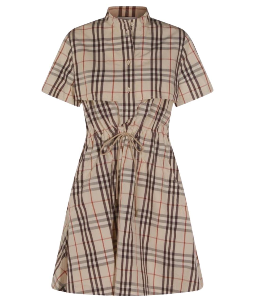 BURBERRY Бежевое хлопковое повседневное платье, фото 1