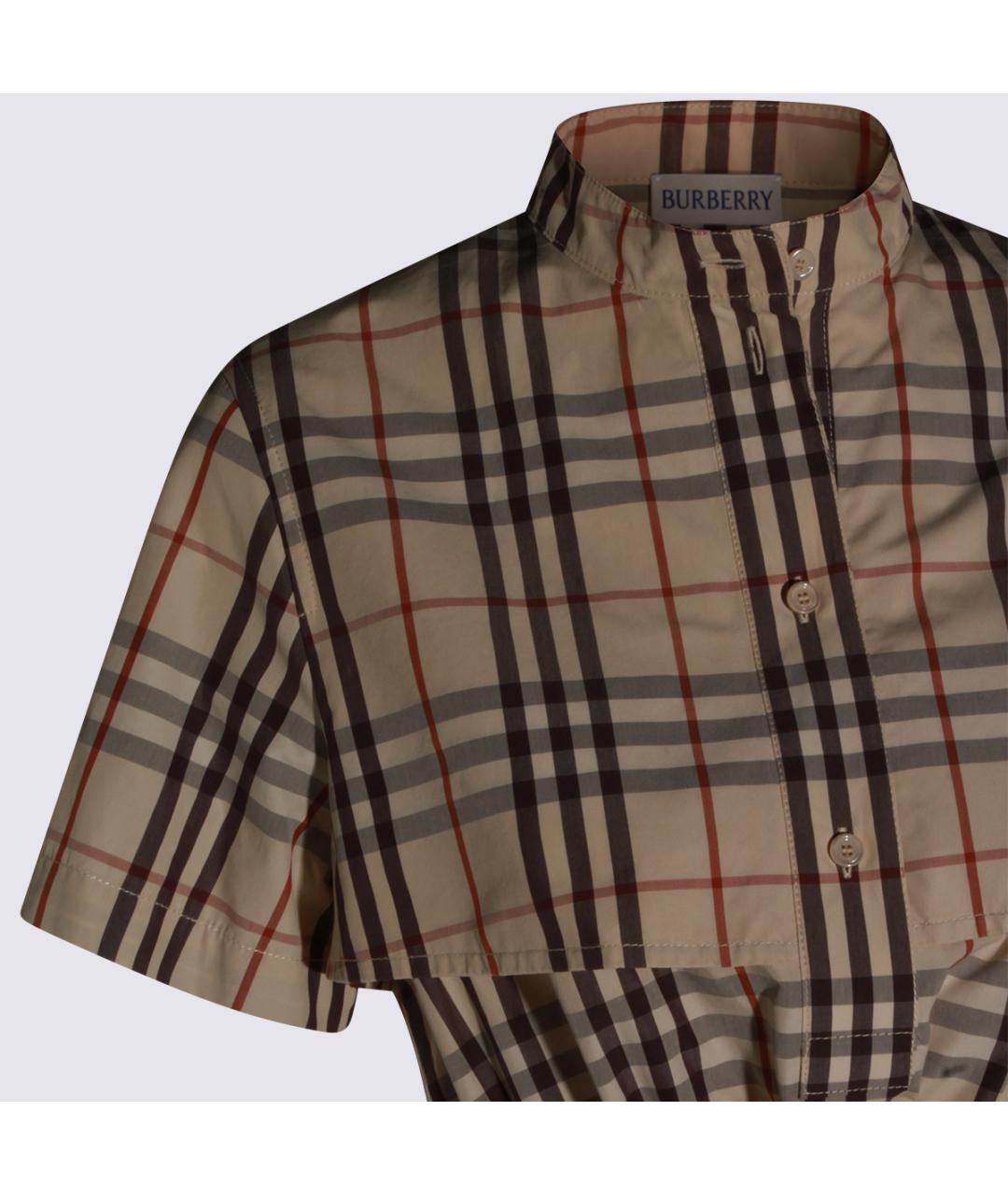 BURBERRY Бежевое хлопковое повседневное платье, фото 4
