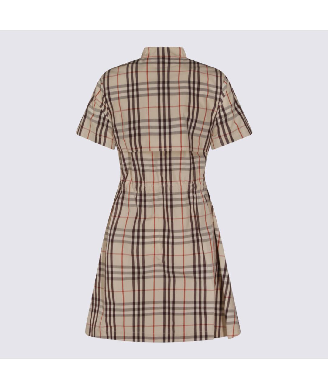 BURBERRY Бежевое хлопковое повседневное платье, фото 2