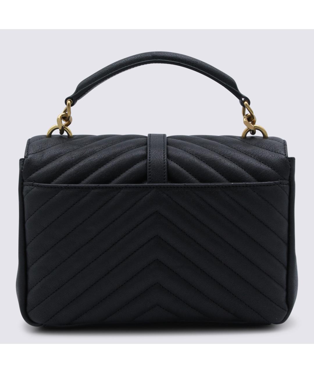 SAINT LAURENT Черная кожаная сумка тоут, фото 2