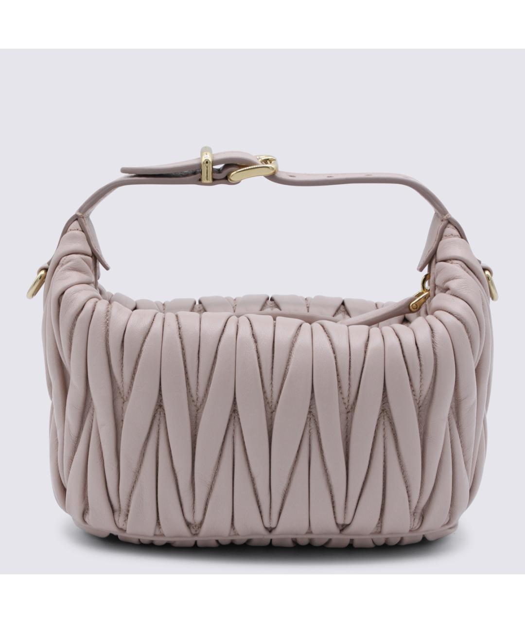 MIU MIU Бежевая кожаная сумка через плечо, фото 3