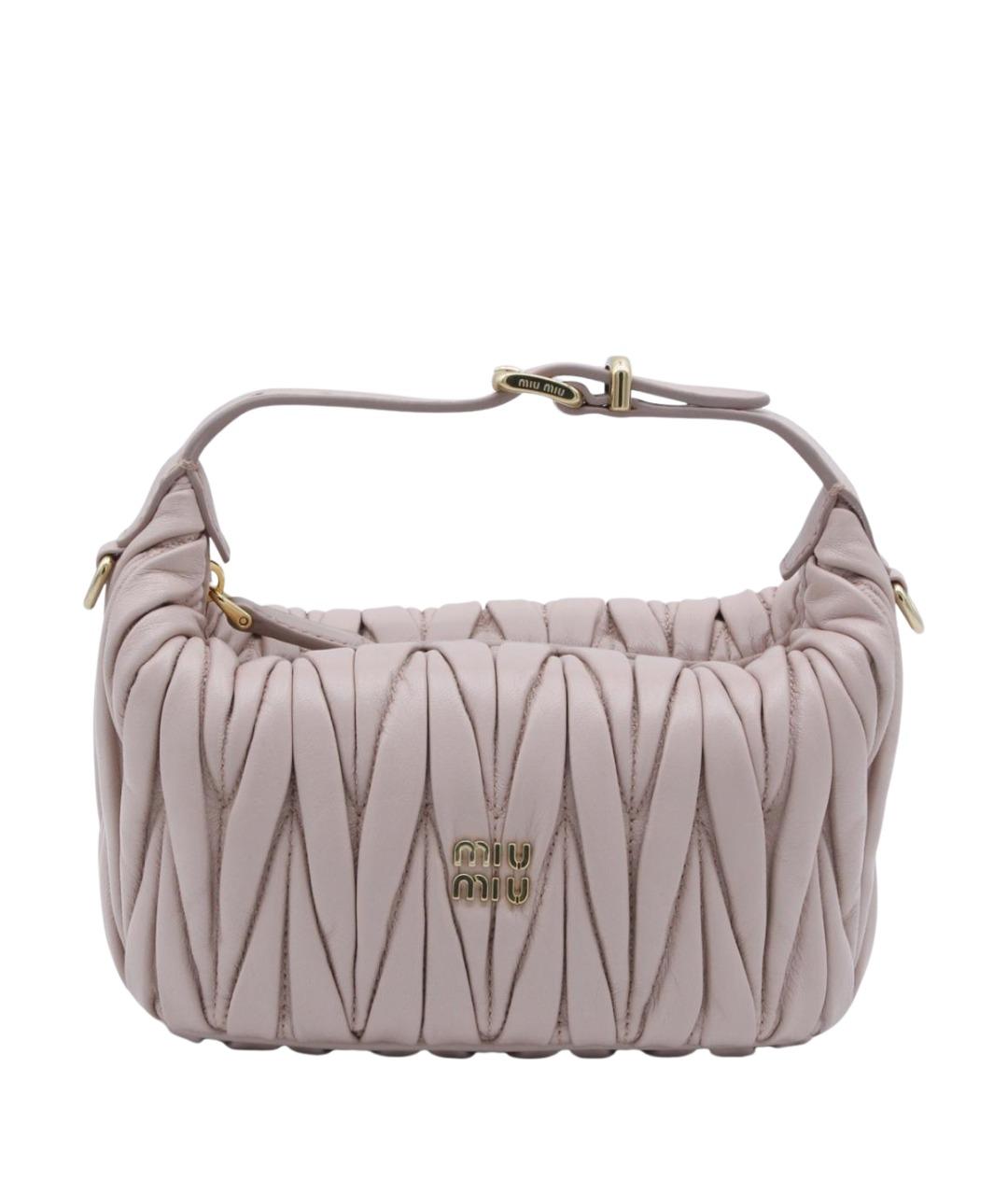 MIU MIU Бежевая кожаная сумка через плечо, фото 1
