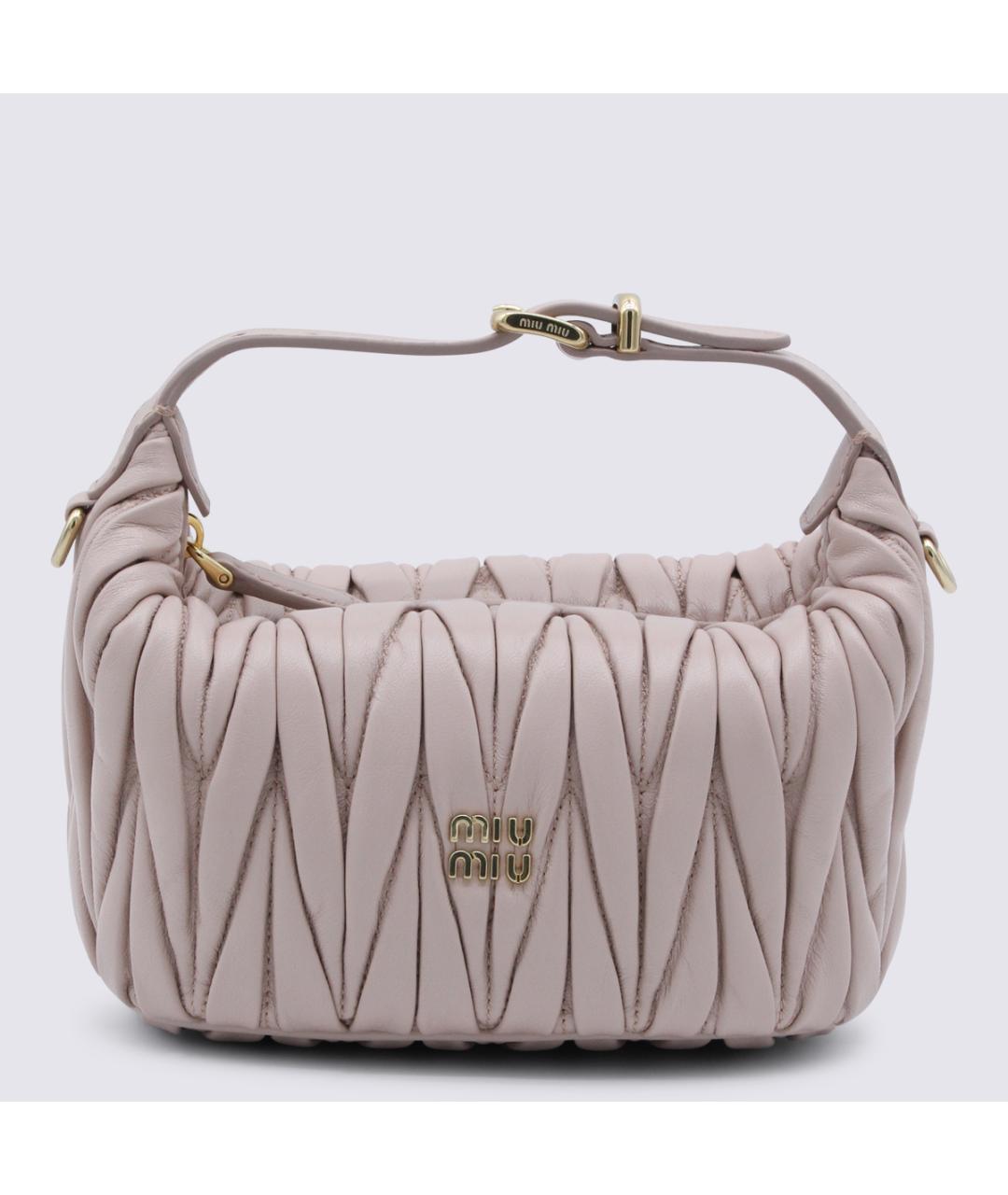 MIU MIU Бежевая кожаная сумка через плечо, фото 5
