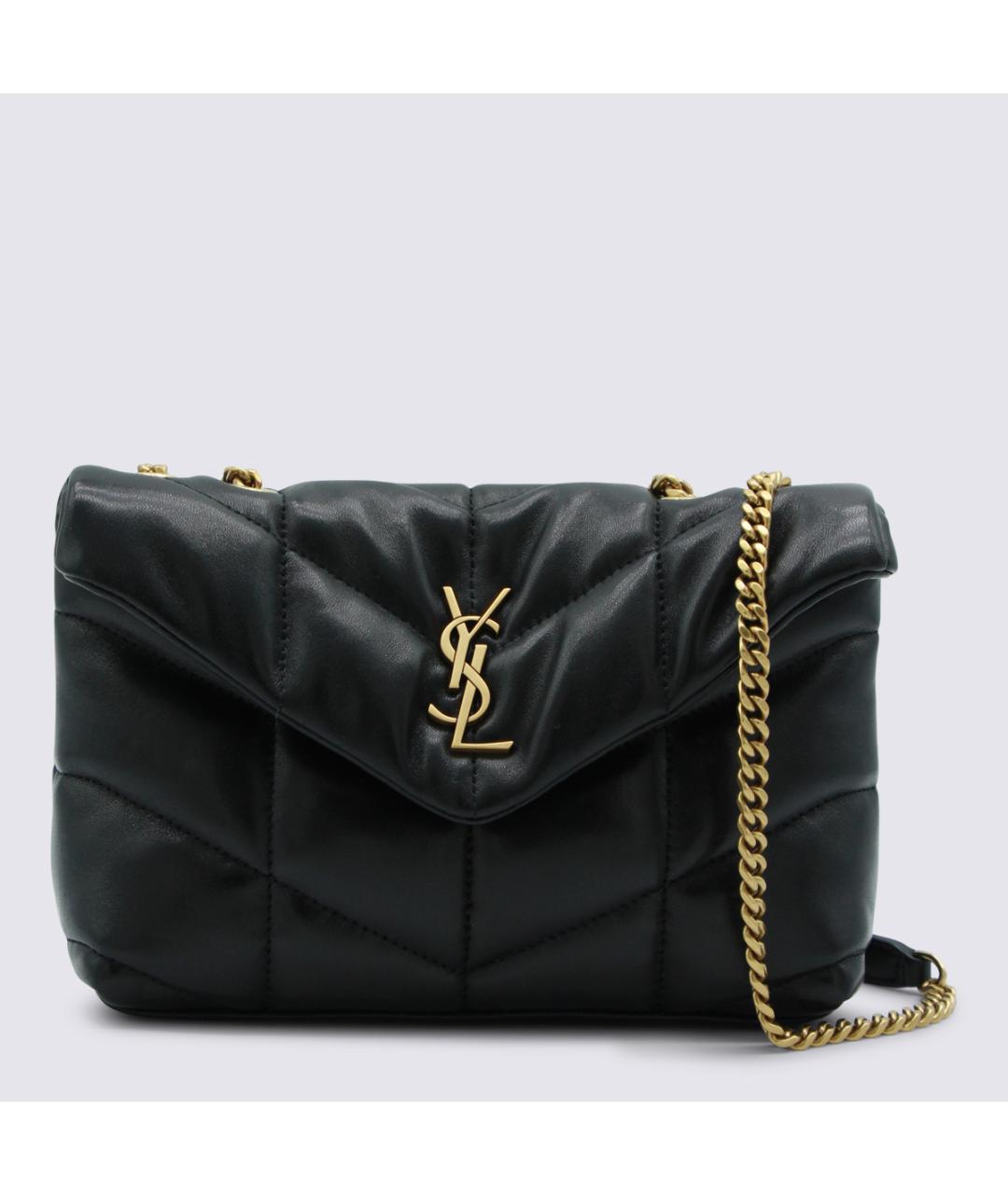 SAINT LAURENT Черная кожаная сумка через плечо, фото 5