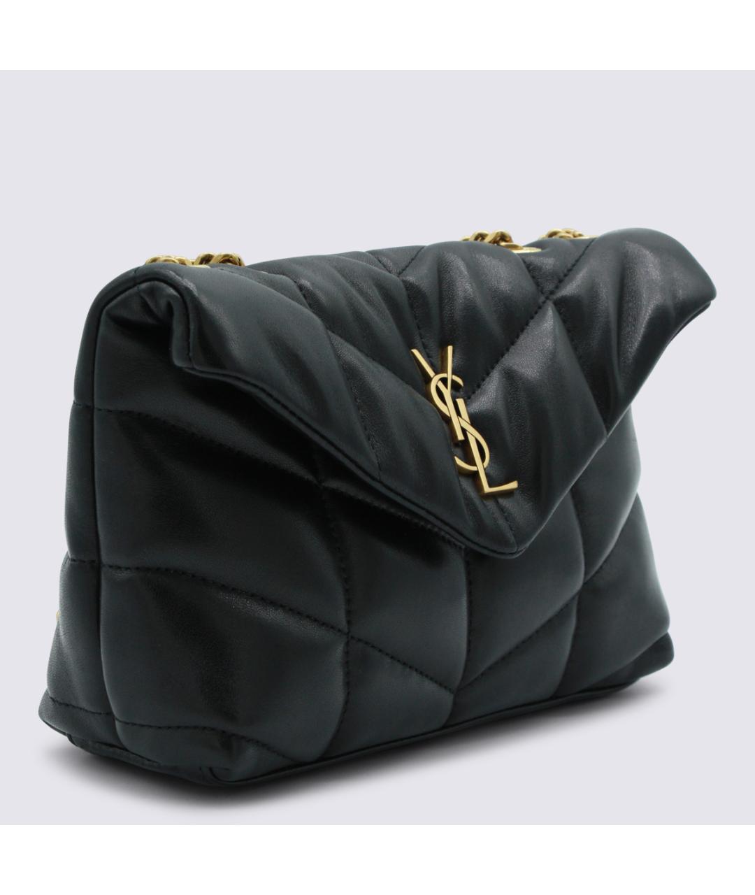 SAINT LAURENT Черная кожаная сумка через плечо, фото 2