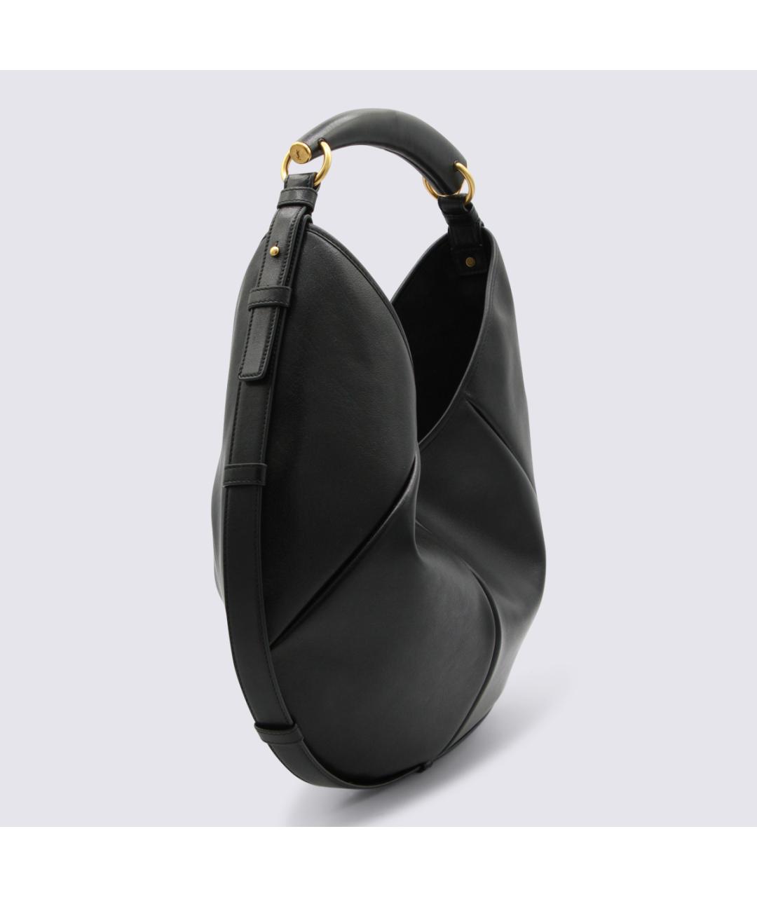 SAINT LAURENT Черная кожаная сумка через плечо, фото 2