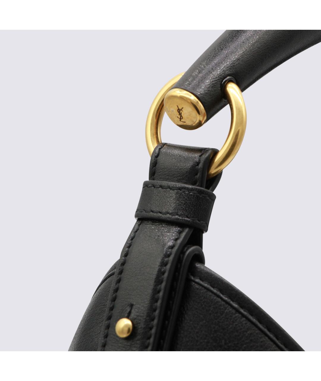 SAINT LAURENT Черная кожаная сумка через плечо, фото 4