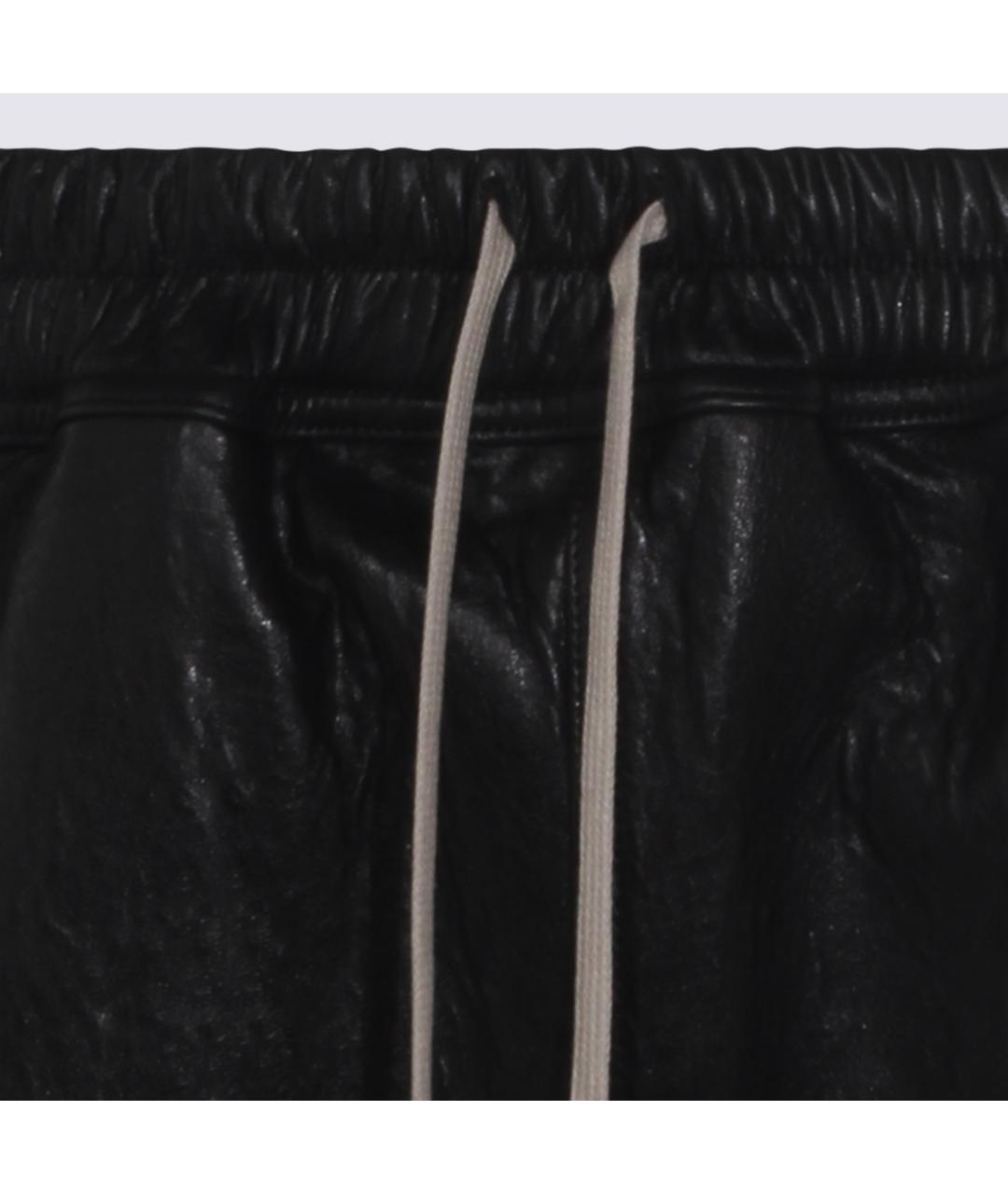 RICK OWENS Черные кожаные шорты, фото 3