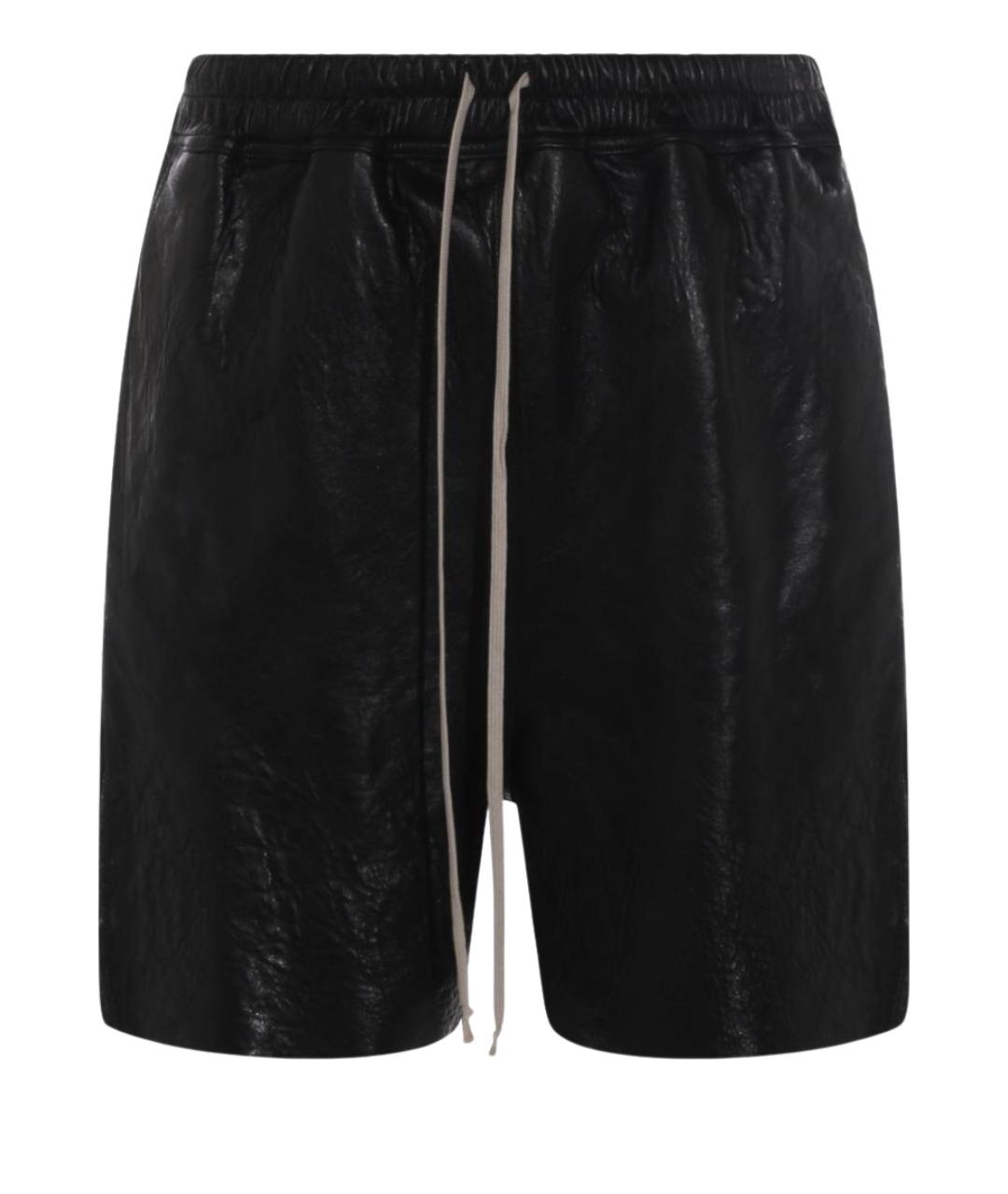 RICK OWENS Черные кожаные шорты, фото 1