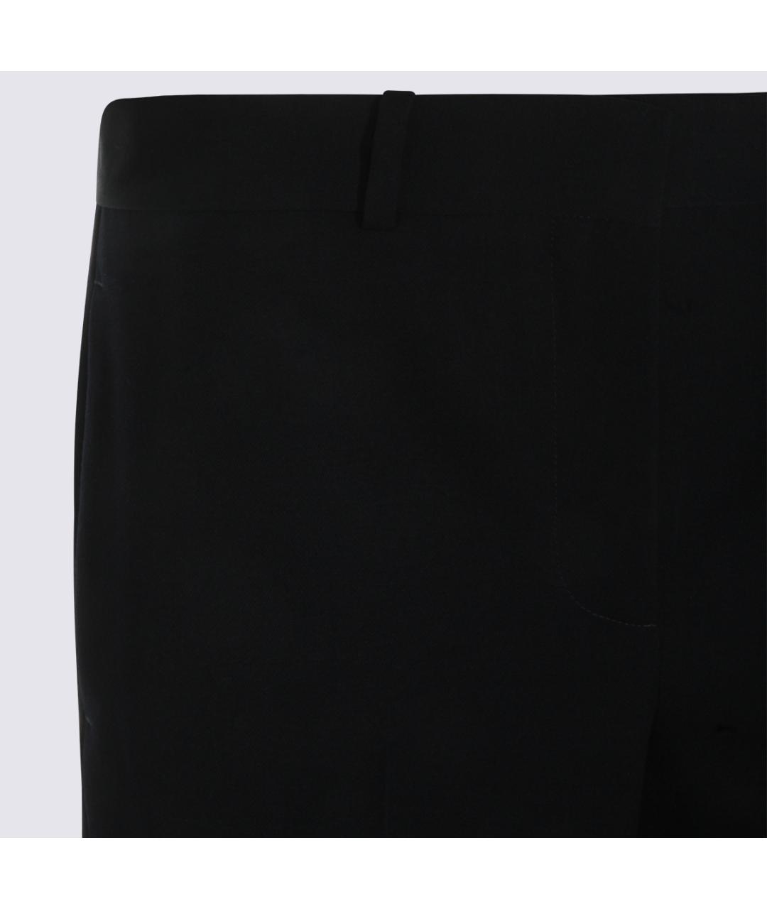 THE ROW Темно-синие шерстяные прямые брюки, фото 3