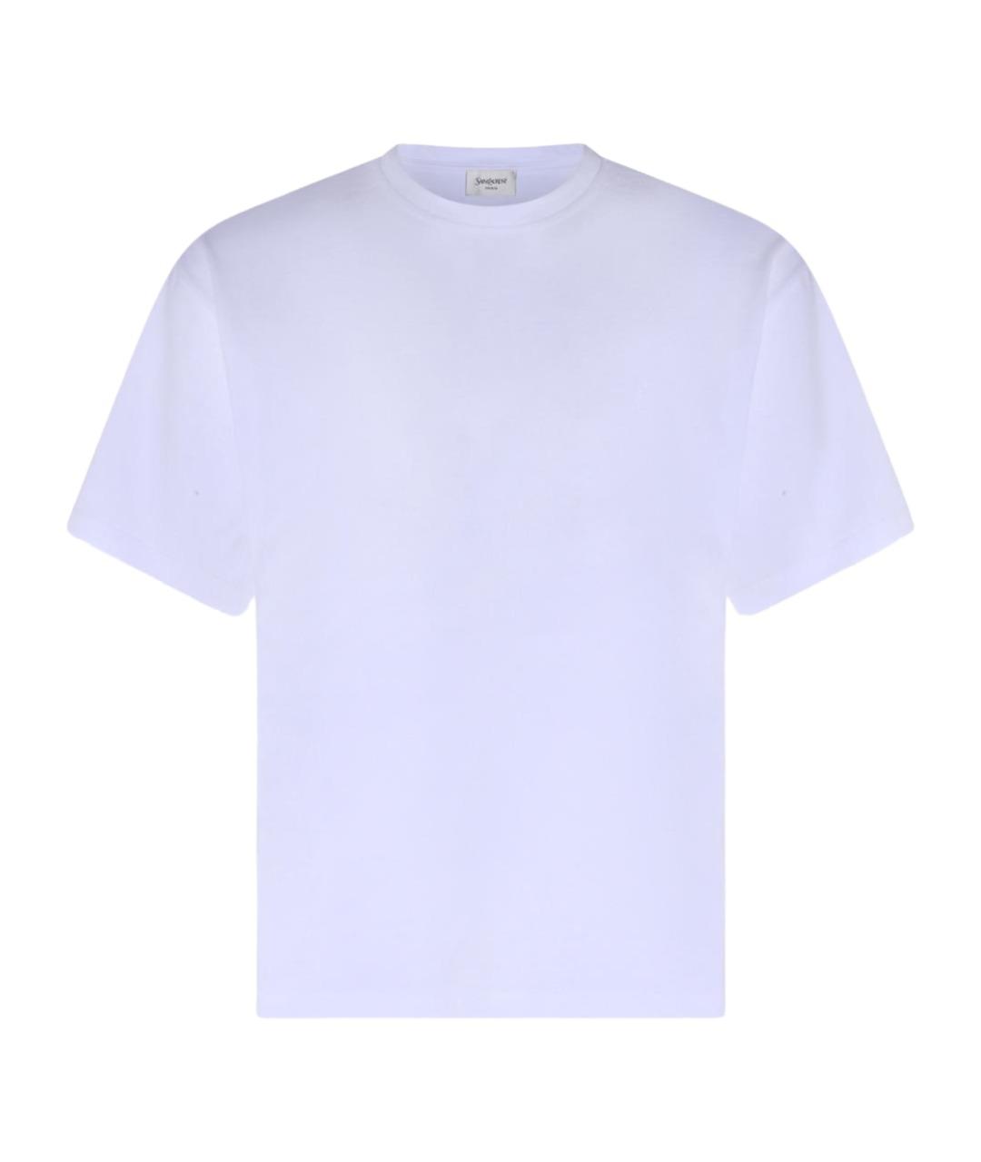 SAINT LAURENT Белая хлопковая футболка, фото 1