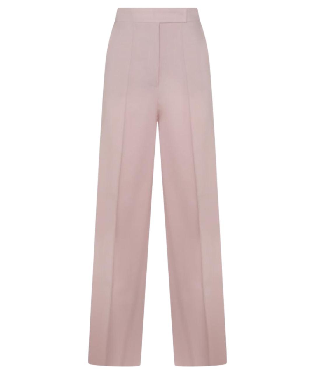 MAX MARA Розовые шерстяные прямые брюки, фото 1