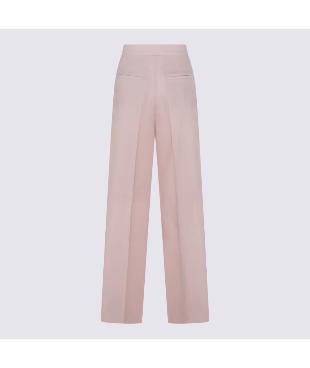 MAX MARA Розовые шерстяные прямые брюки, фото 2