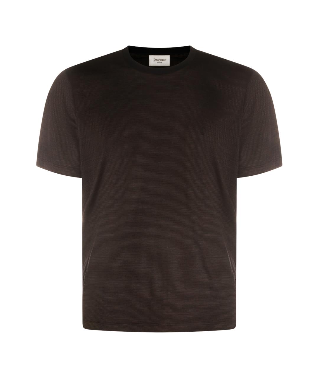 SAINT LAURENT Коричневая футболка, фото 1