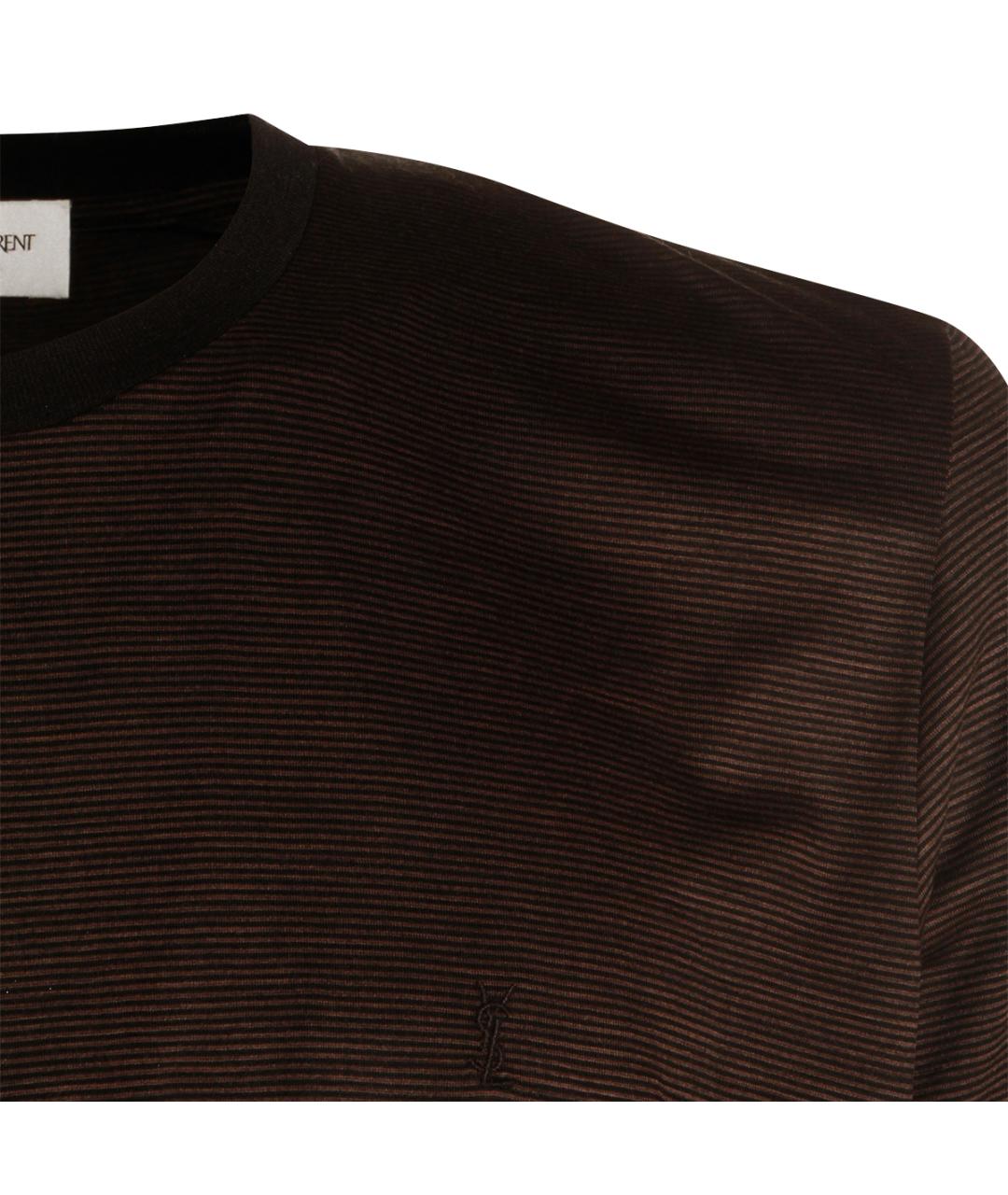 SAINT LAURENT Коричневая футболка, фото 3