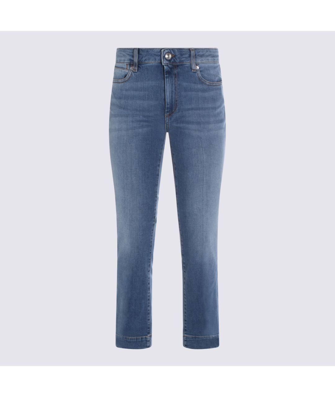 SPORTMAX Синие хлопко-эластановые джинсы слим, фото 5