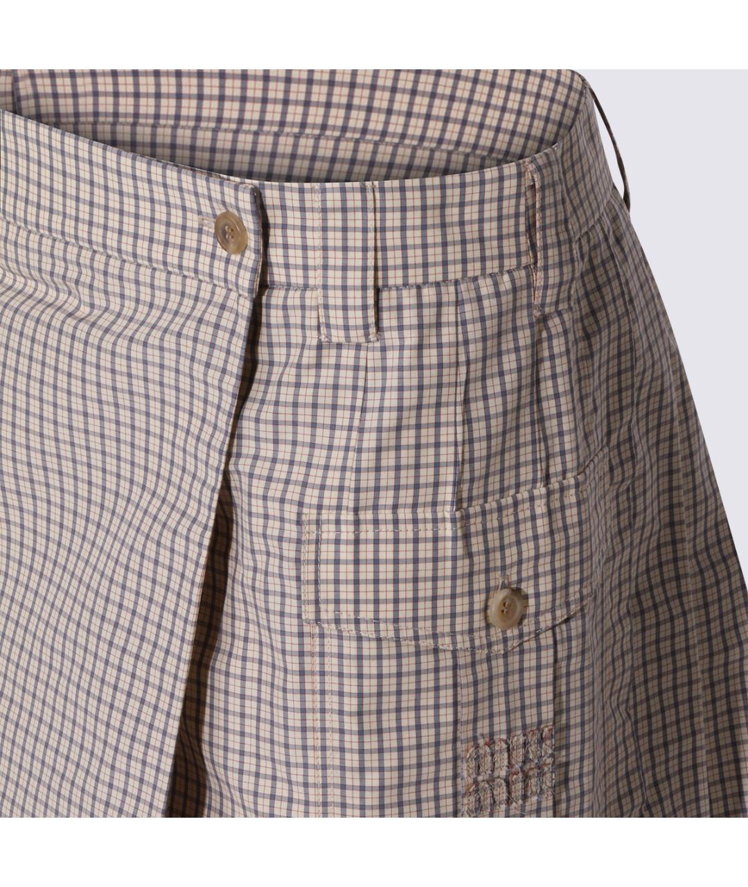 MIU MIU Бежевая хлопко-эластановая юбка миди, фото 3