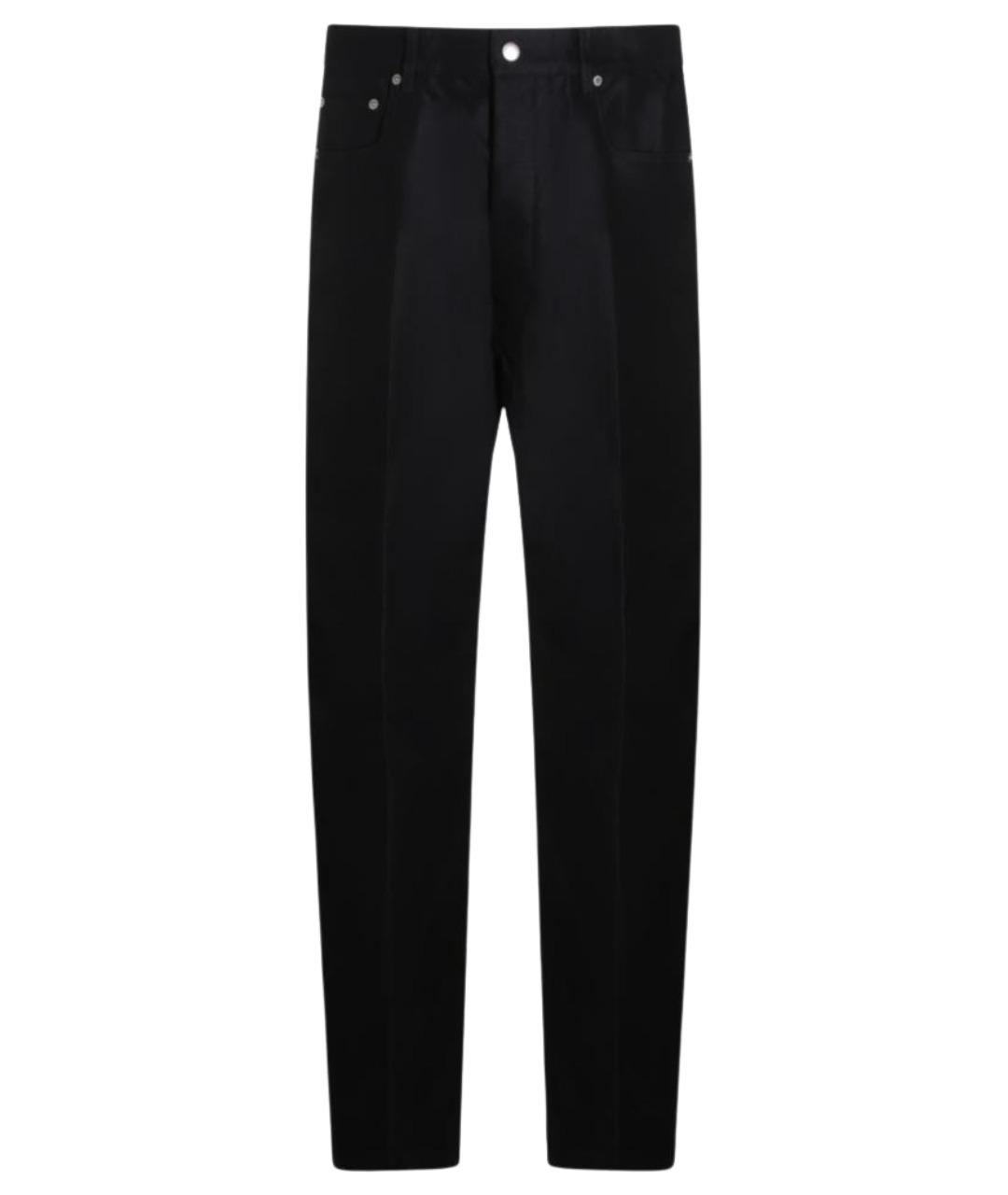 RICK OWENS Черные хлопковые прямые джинсы, фото 1