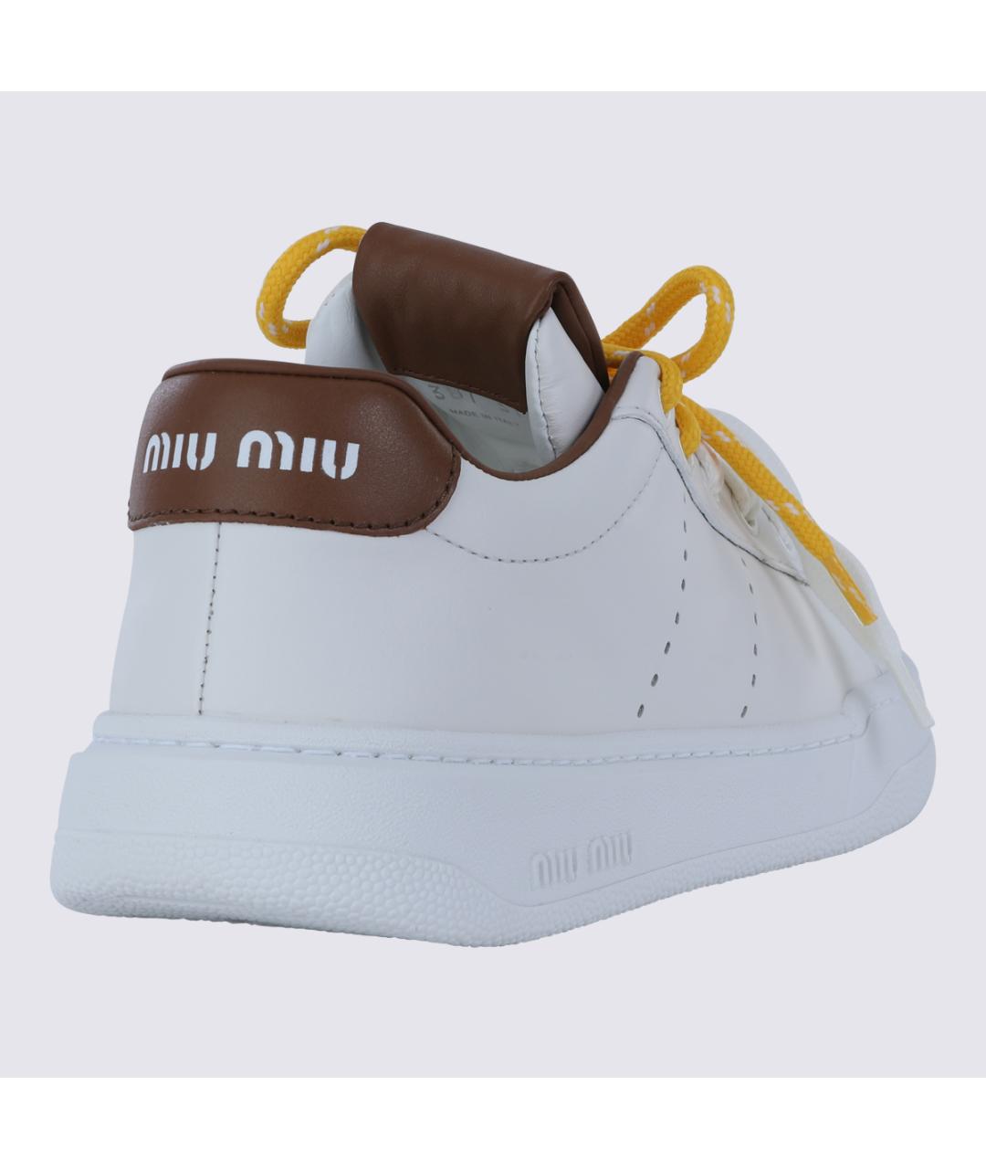 MIU MIU Белые кожаные кеды, фото 3