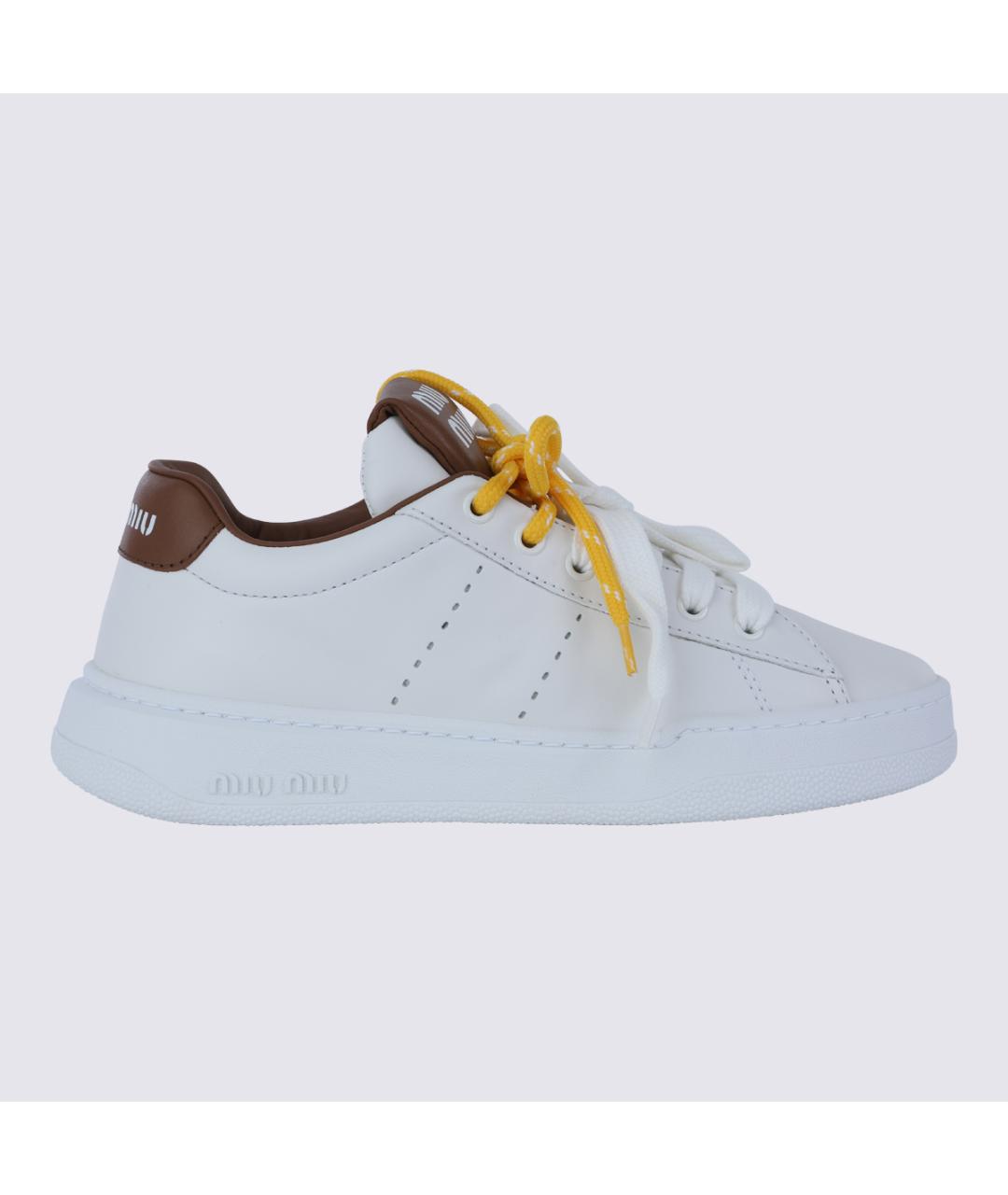 MIU MIU Белые кожаные кеды, фото 5