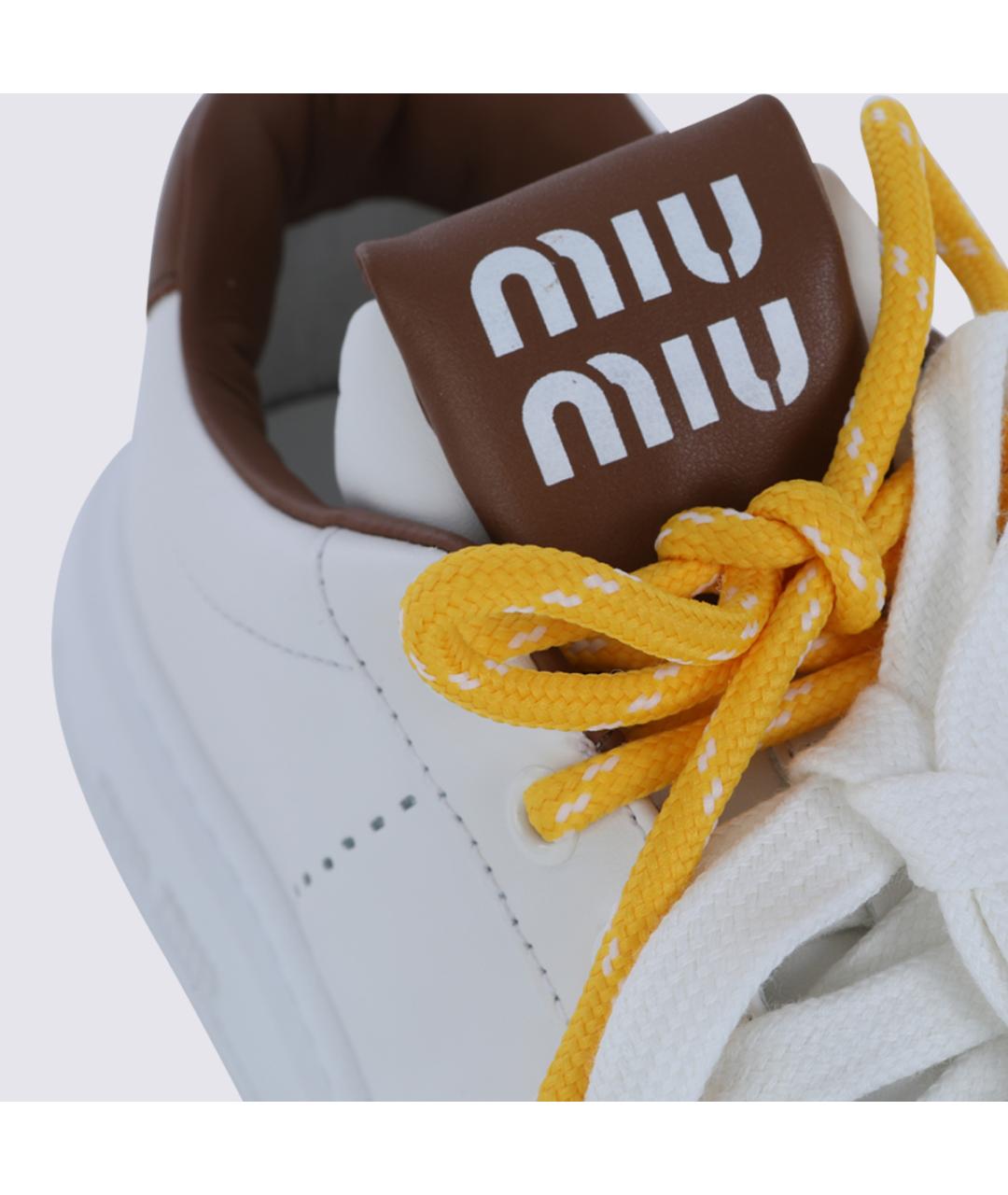MIU MIU Белые кожаные кеды, фото 4