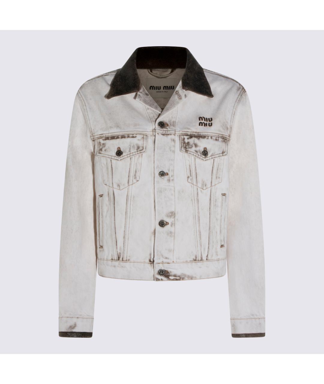 MIU MIU Белая хлопковая куртка, фото 5