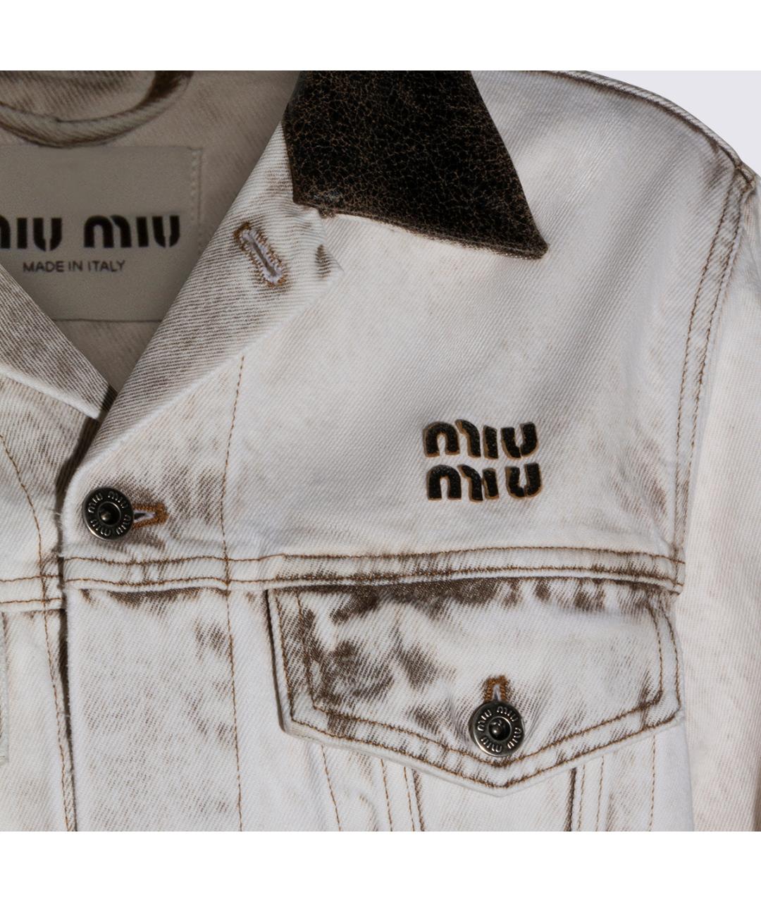 MIU MIU Белая хлопковая куртка, фото 3
