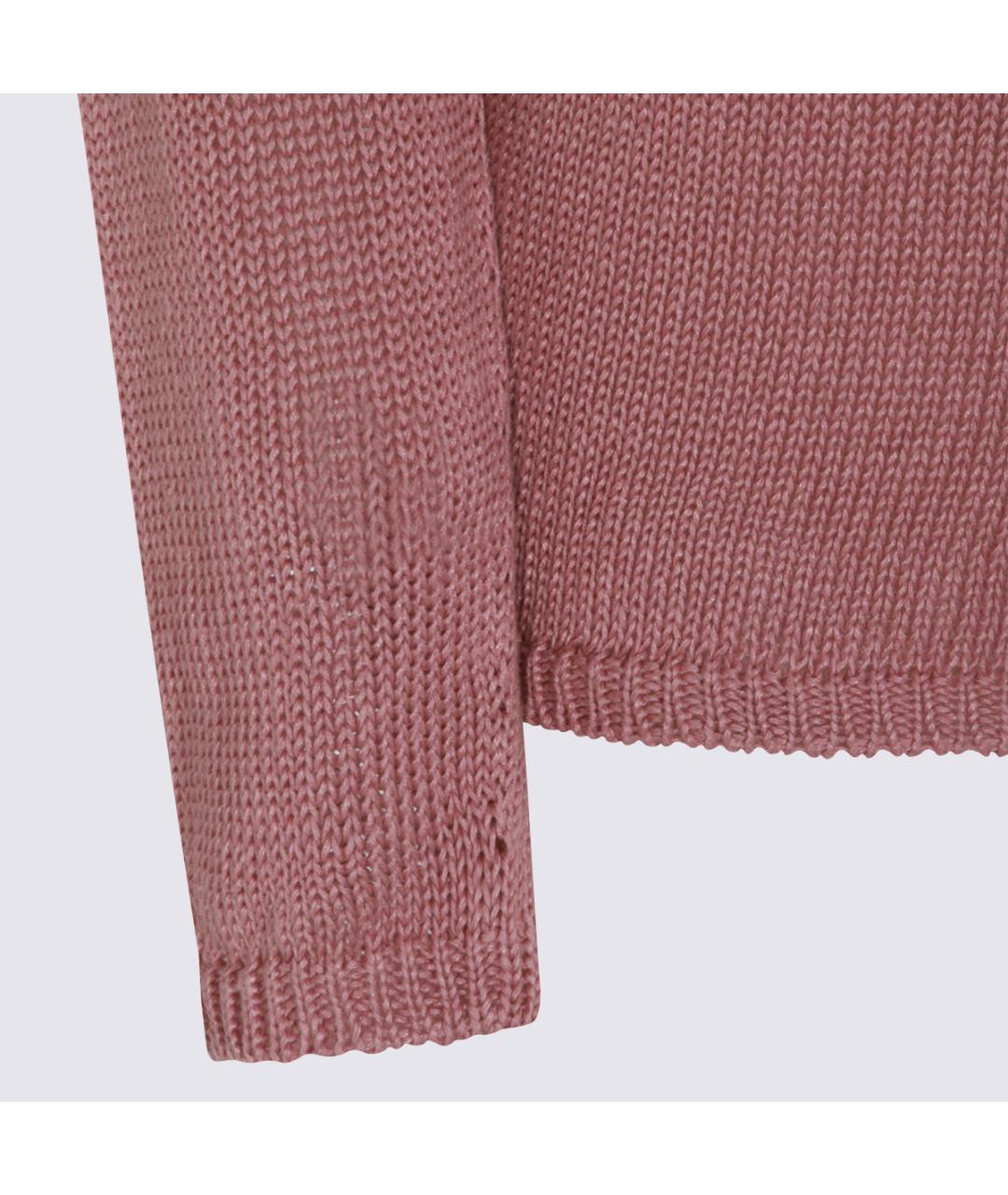 'S MAX MARA Розовый льняной джемпер / свитер, фото 3